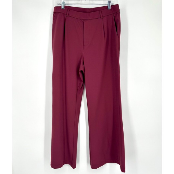 HALARA Pants - NWT Halara Flex High Waisted Work Flare Sz XL Regular‎ Fit Pleated Burgundy
